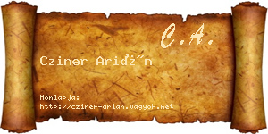 Cziner Arián névjegykártya